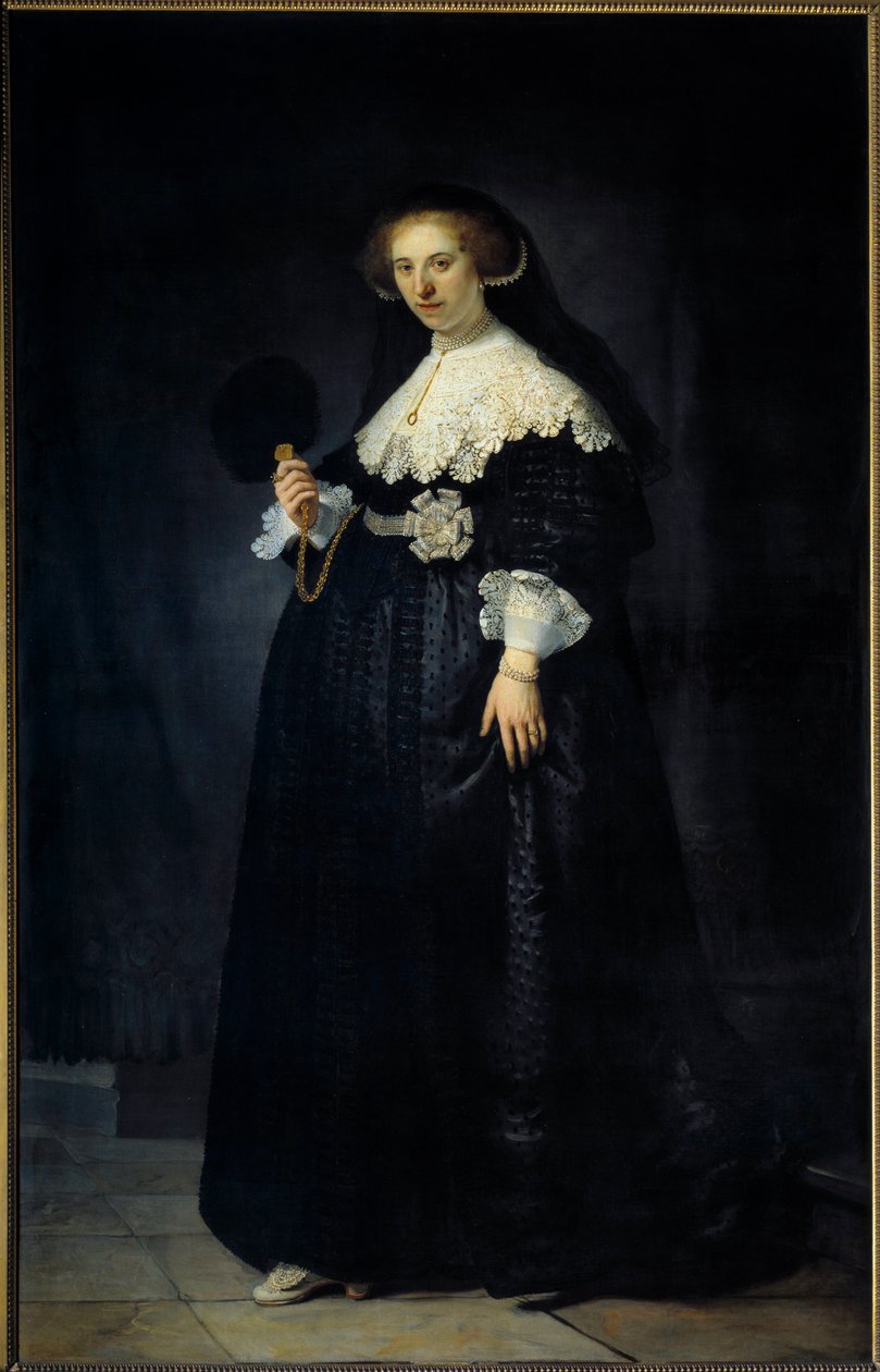 Portrét en pied de Oopjen Coppit, žena od Maertense Soolmanse Obraz Harmensz van Rijn dit Rembrandt (1606-1669) od Rembrandt van Rijn