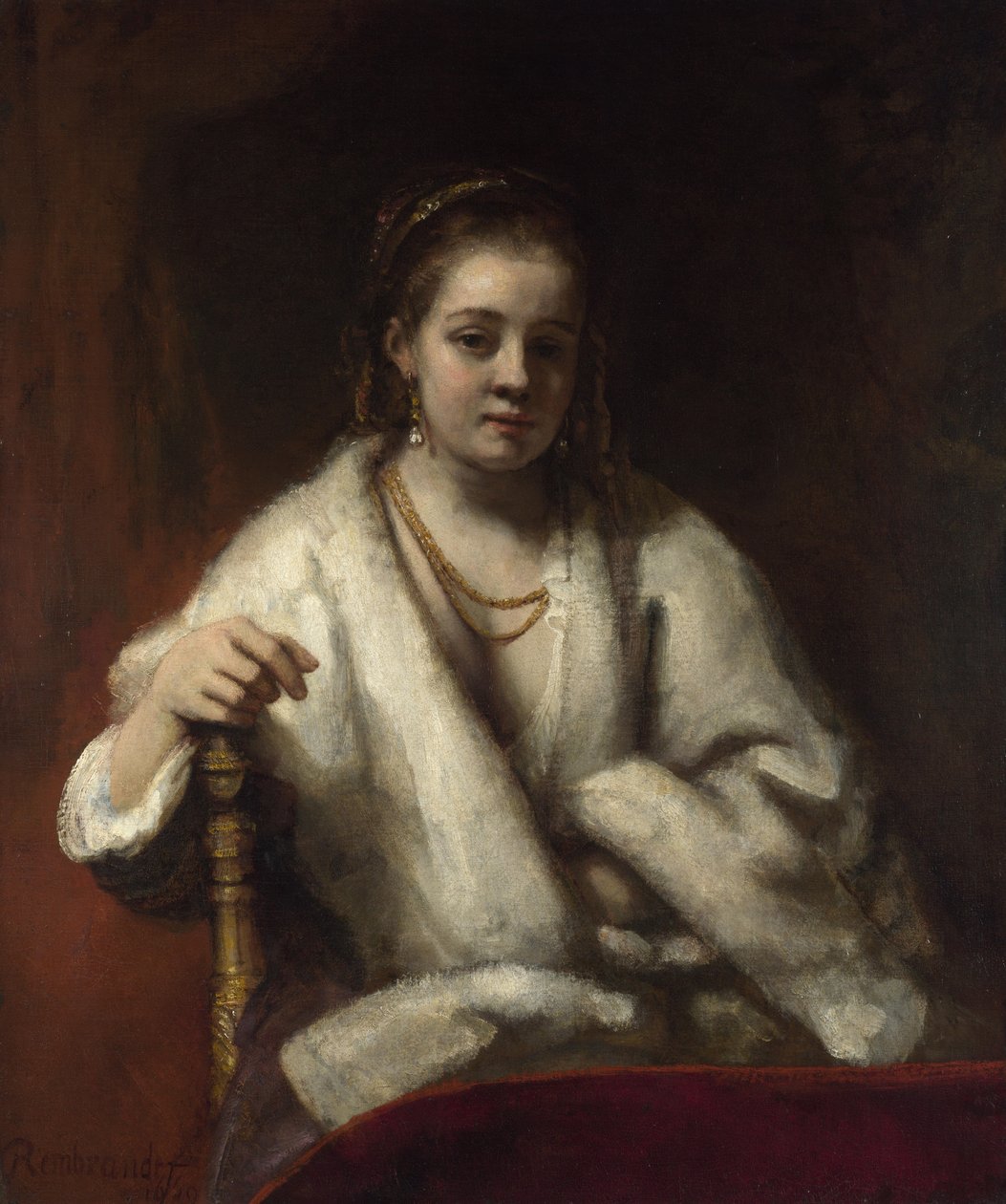 Portrét Hendrickje Stoffelse, c. 1655-1656 od Rembrandt van Rijn