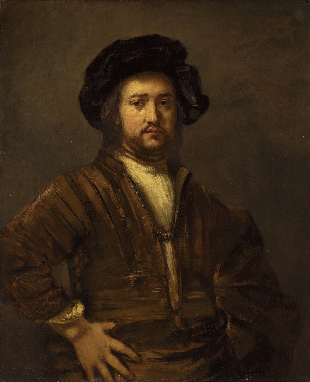 Portrét muže s rukama v bok od Rembrandt van Rijn
