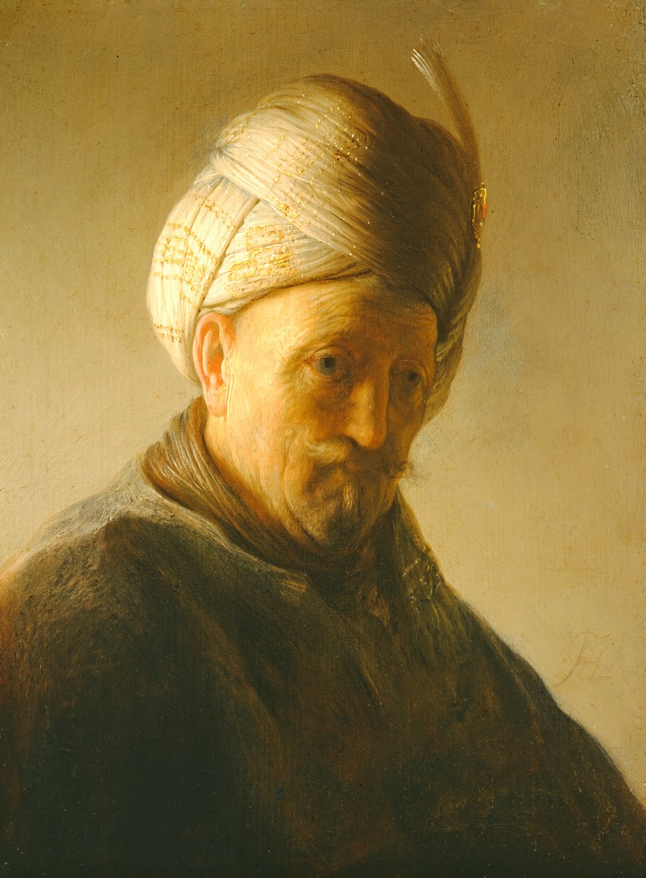 Portrét muže v turbanu, cca 1630 (panel) od Rembrandt van Rijn