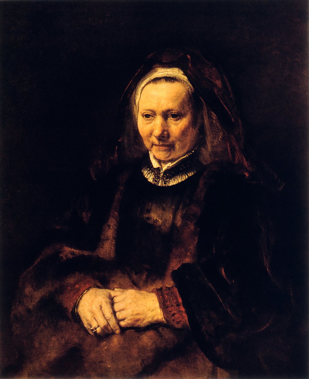 Portrét staré ženy, 17. století od Rembrandt van Rijn