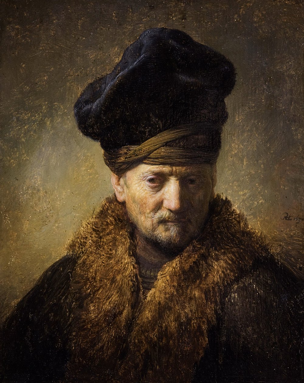 Portrét starého muže s kožešinovou čepicí, 1630 od Rembrandt van Rijn