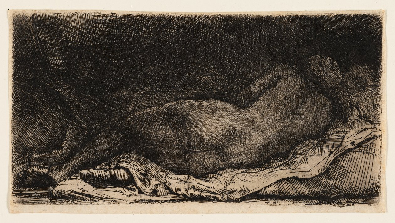 Ležící ženský akt od Rembrandt van Rijn