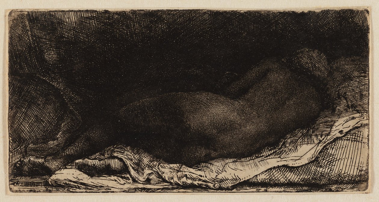 Ležící ženský akt od Rembrandt van Rijn