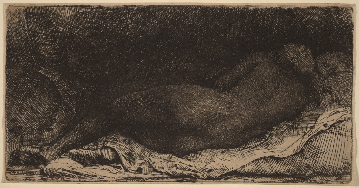 Ležící ženský akt od Rembrandt van Rijn