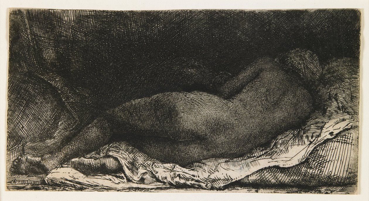 Ležící žena od Rembrandt van Rijn