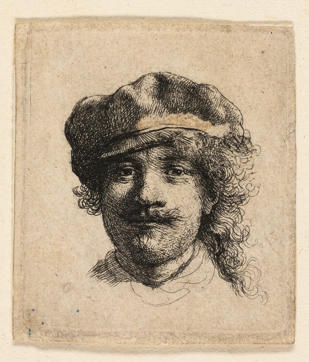 Rembrandt v měkké čepici: Celý obličej: Pouze hlava od Rembrandt van Rijn