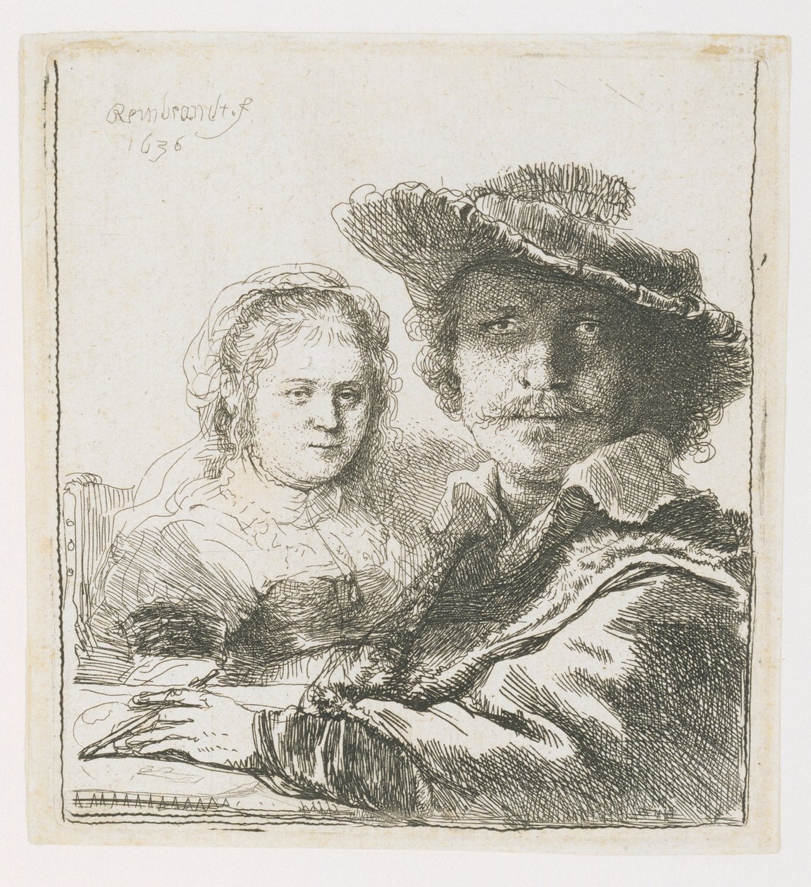 Rembrandt a jeho manželka Saskia, 1636 od Rembrandt van Rijn