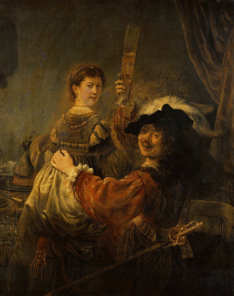 Rembrandt a Saskia v podobenství o marnotratném synovi, c. 1635 od Rembrandt van Rijn