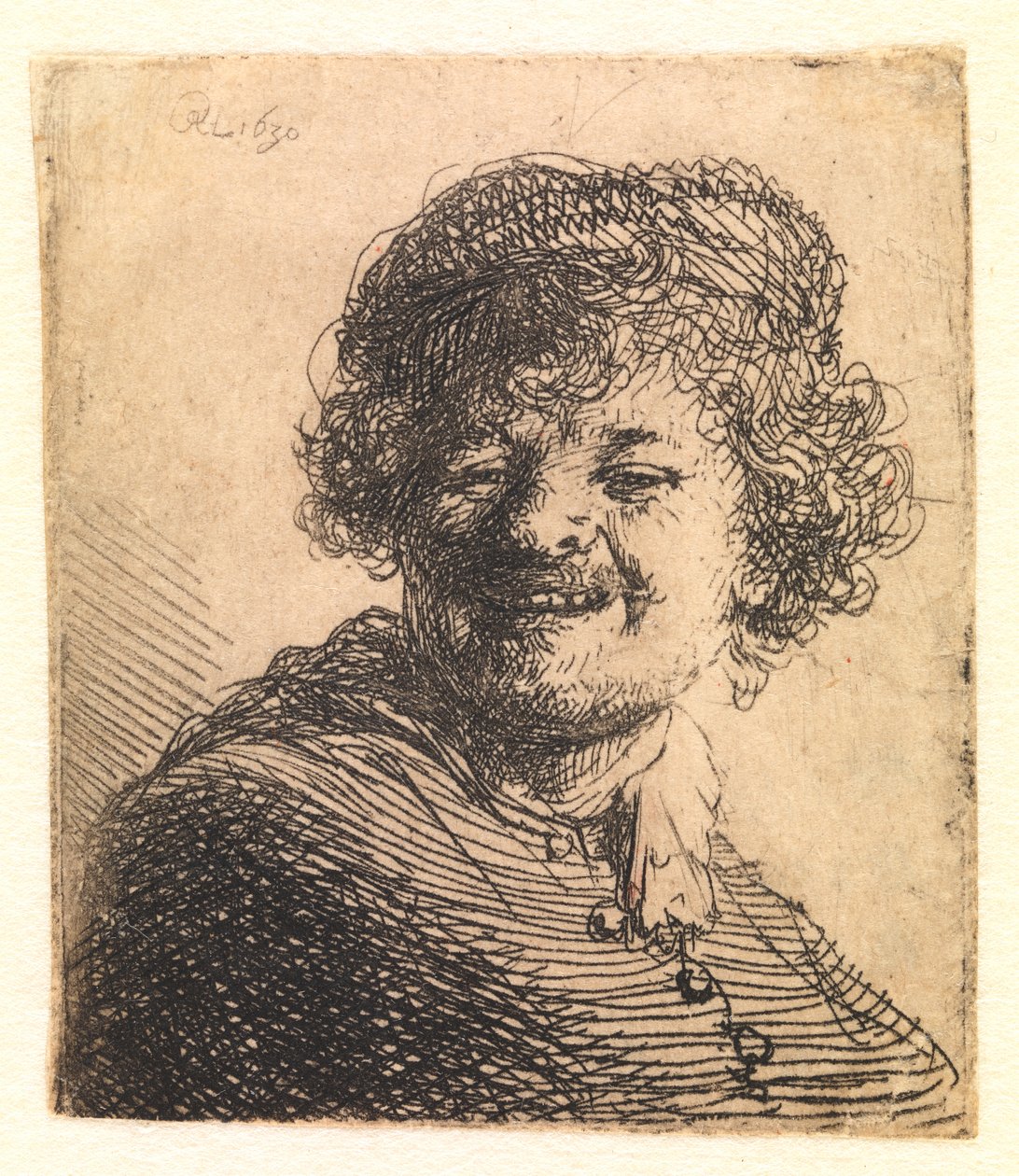 Rembrandt v čepici, Laughing: Busta od Rembrandt van Rijn