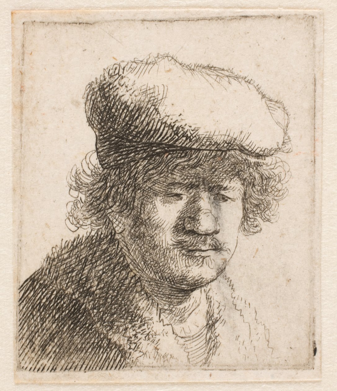 Rembrandt s čepicí staženou dopředu: poprsí od Rembrandt van Rijn