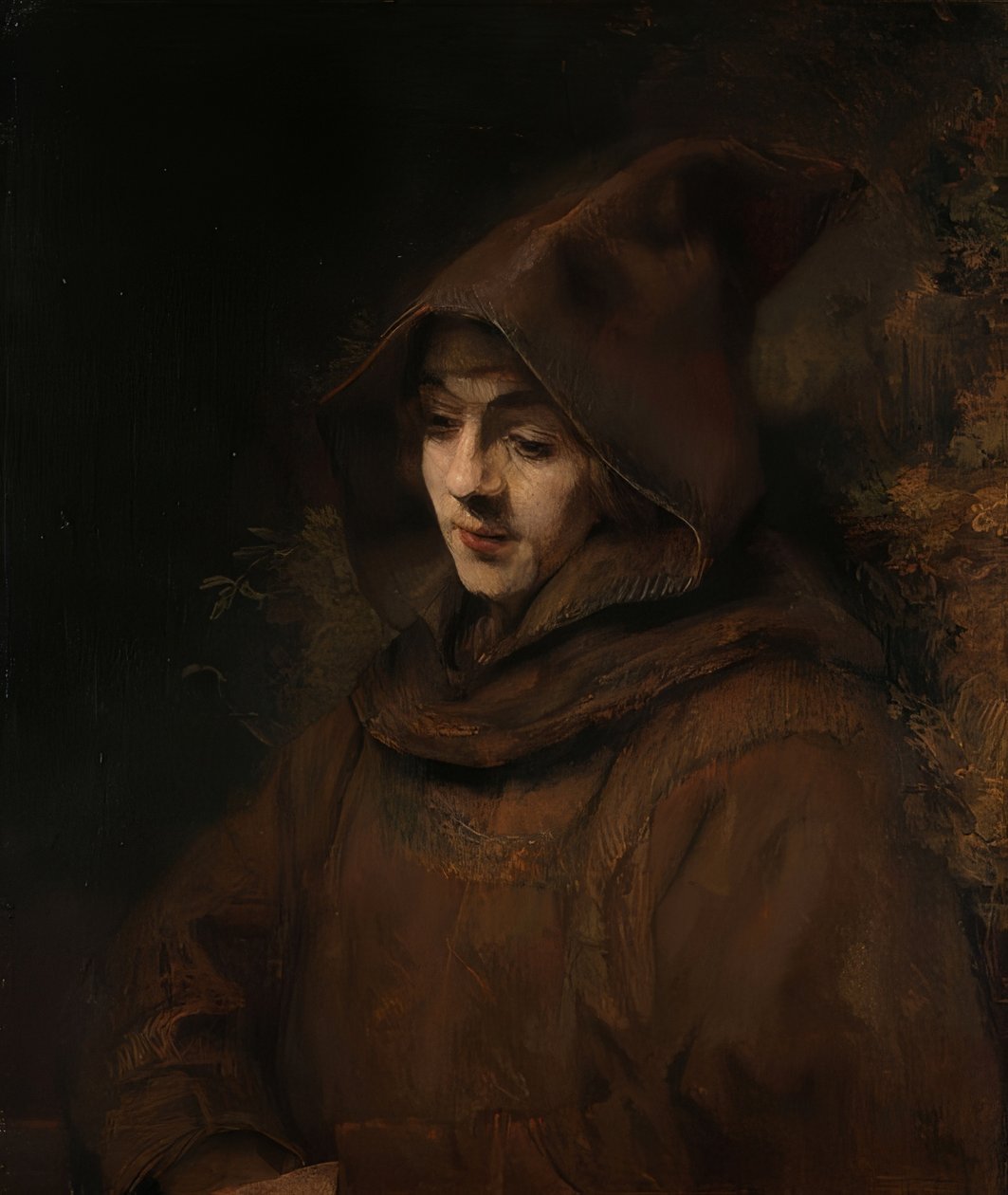 Rembrandtův syn Titus ve františkánském habitu. 1660 od Rembrandt van Rijn
