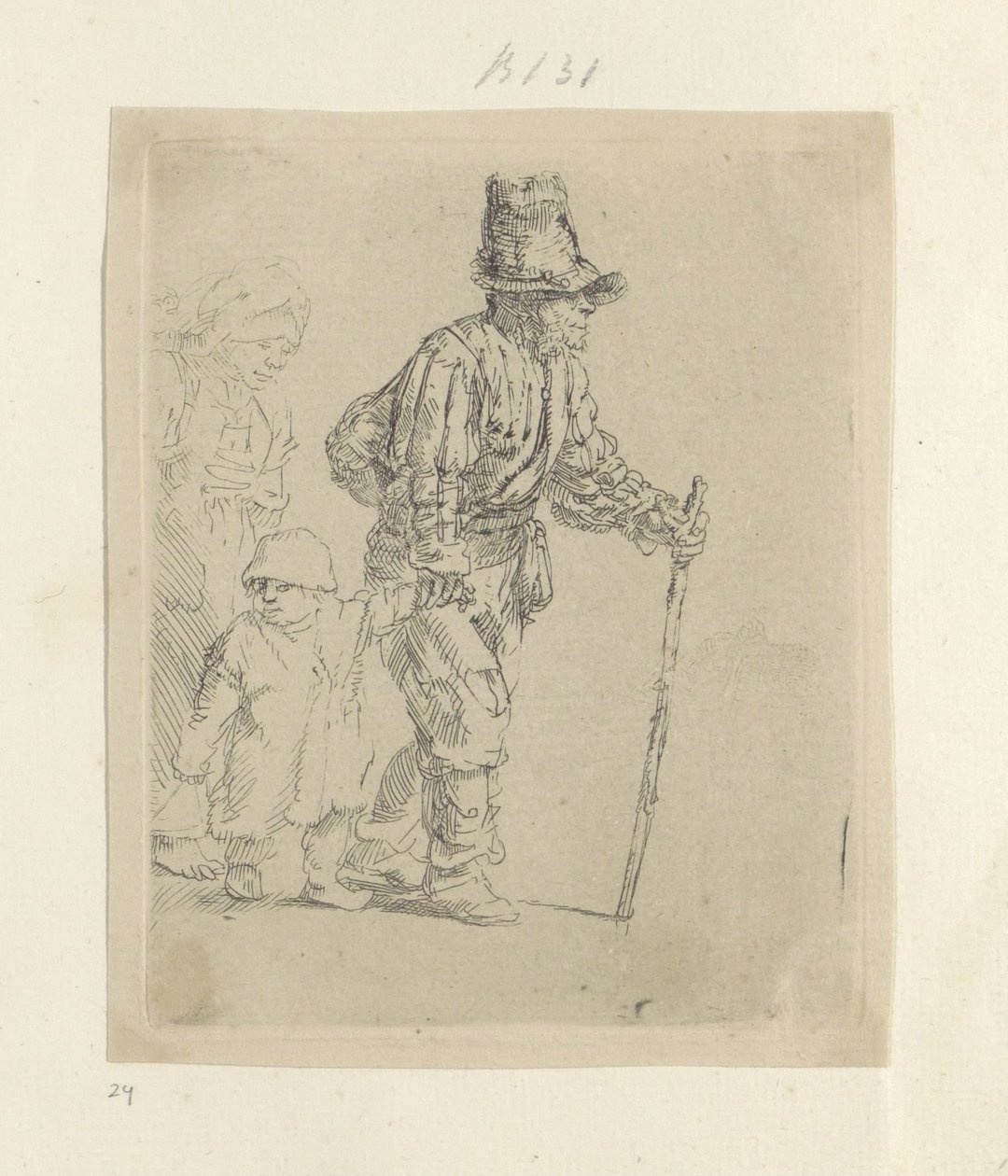 Rondtrekkende boerenfamilie Kolekce osmdesáti pěti původních tisků (název série) od Rembrandt van Rijn