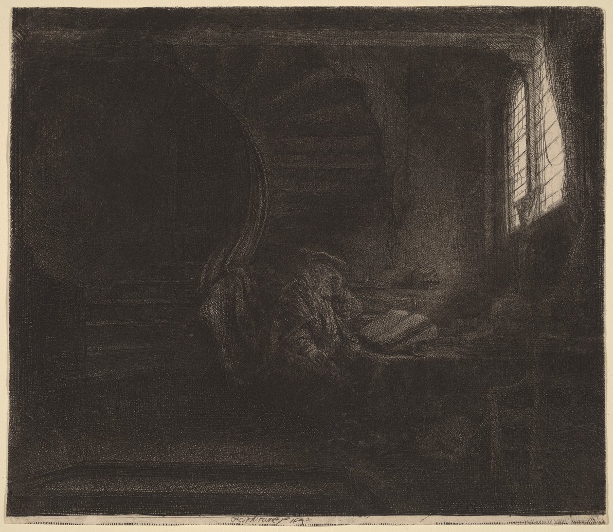 Svatý Jeroným v temné komnatě od Rembrandt van Rijn