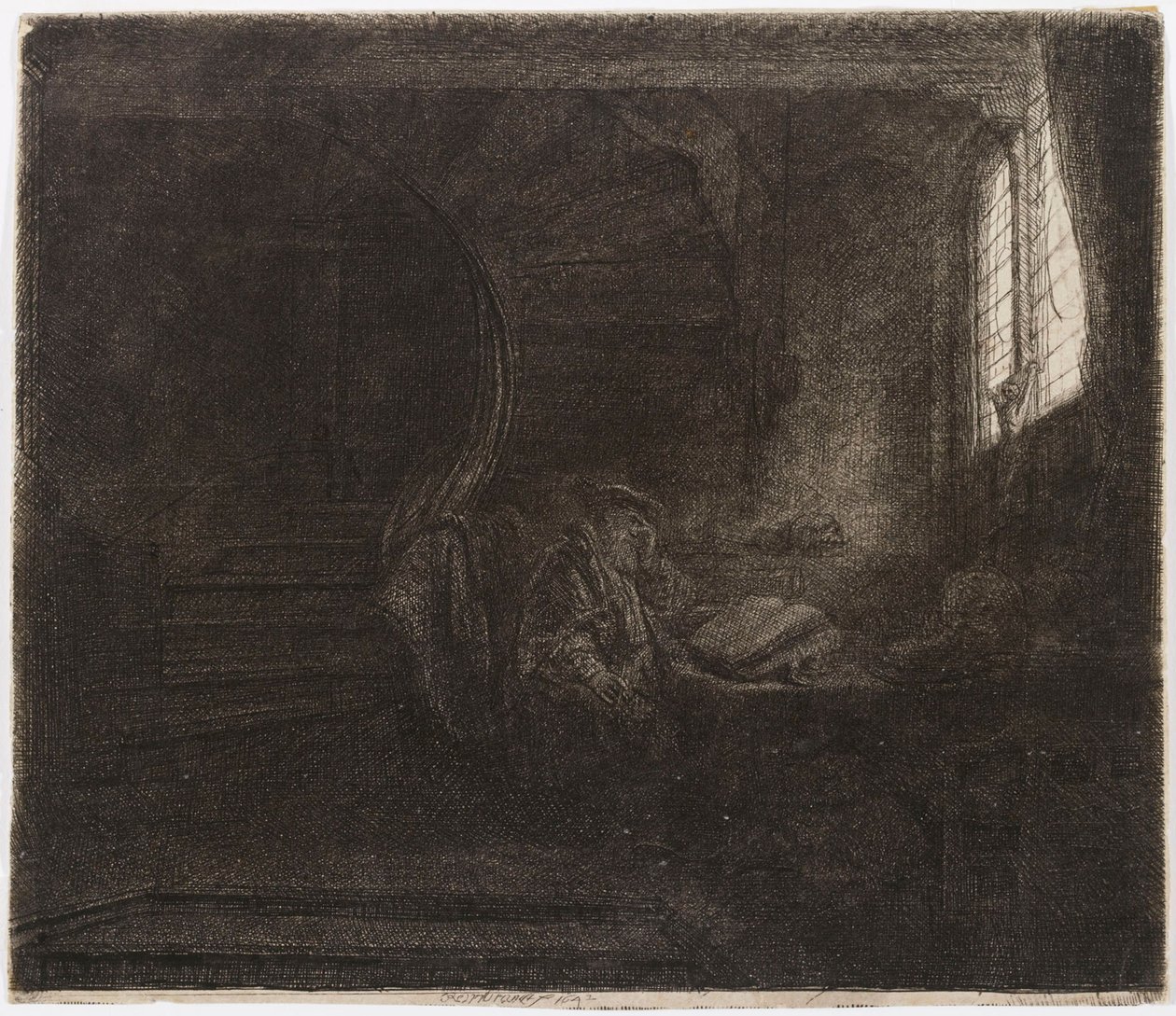 Svatý Jeroným v temné komnatě od Rembrandt van Rijn
