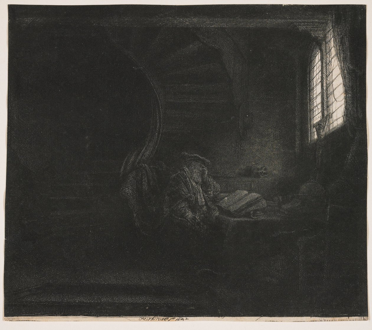 Svatý Jeroným v temné komnatě od Rembrandt van Rijn