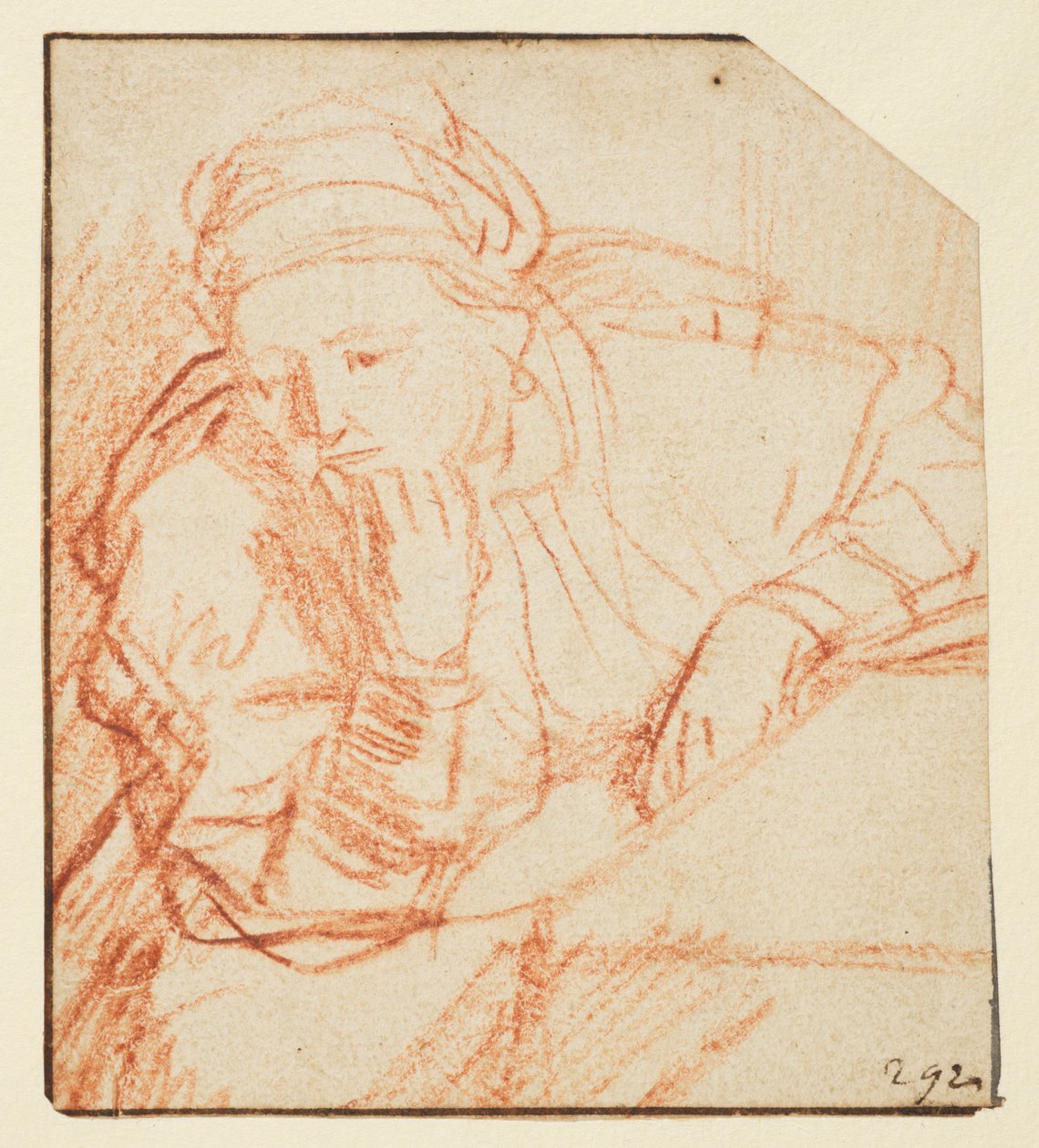 Saskia seděla u stolu, od Rembrandt van Rijn