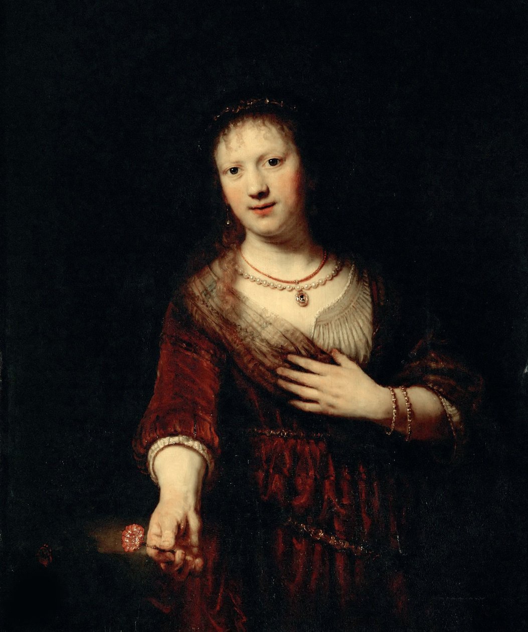 Saskia s červeným květem, 1641. od Rembrandt van Rijn