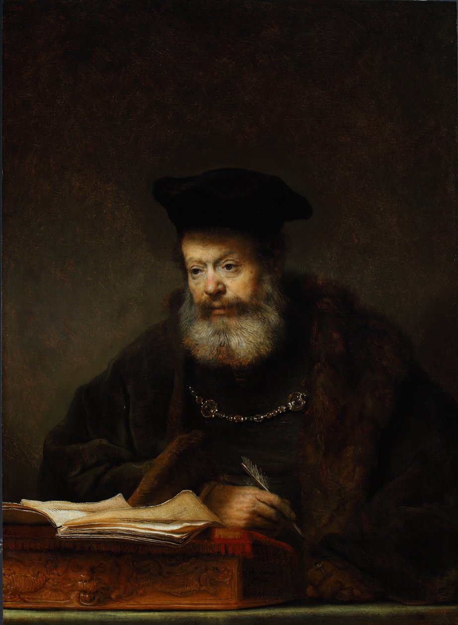 Učenec u svého psacího stolu, 1641 od Rembrandt van Rijn