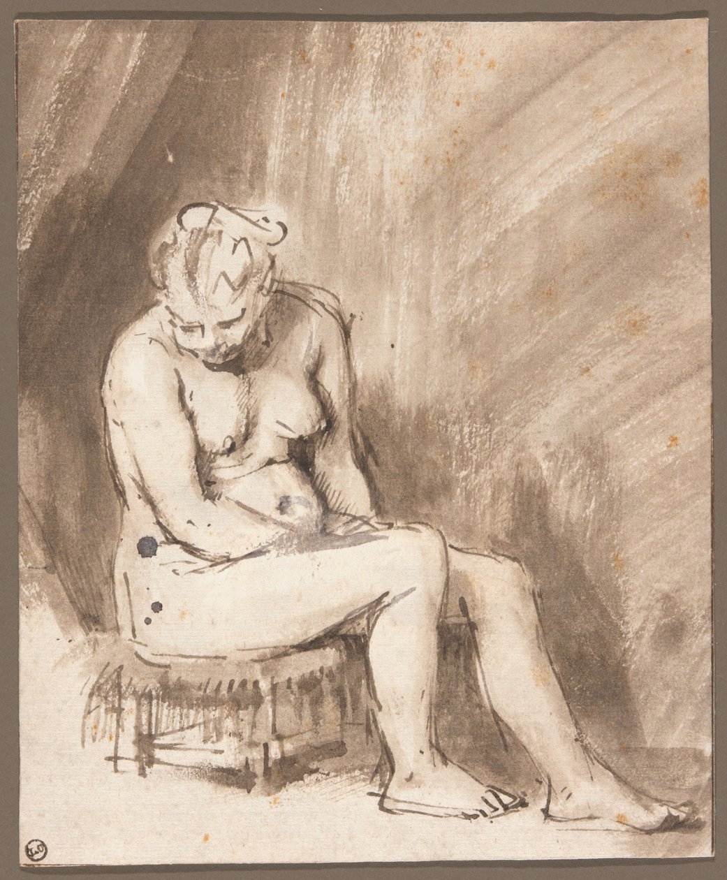 Sedící ženský akt od Rembrandt van Rijn