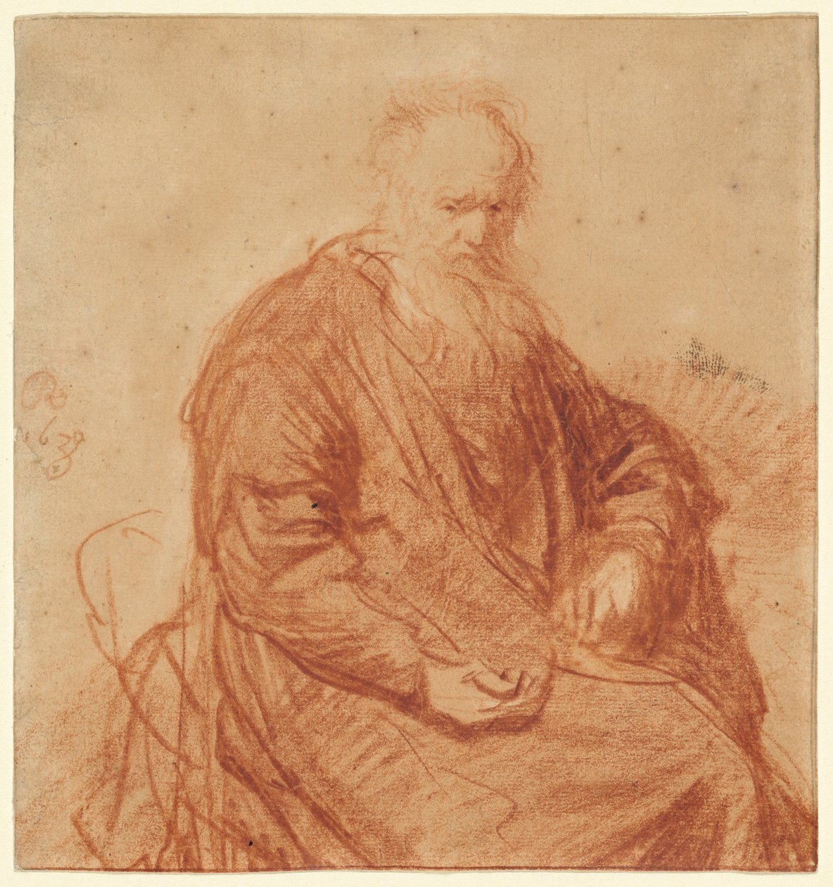 Sedící starý muž od Rembrandt van Rijn