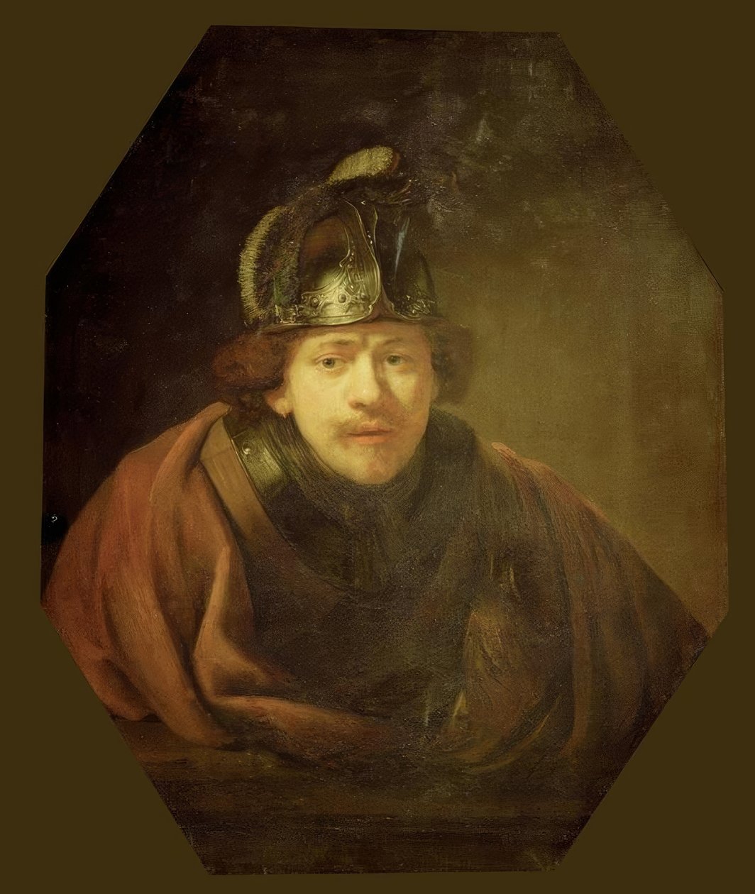 Autoportrét jako válečník od Rembrandt van Rijn