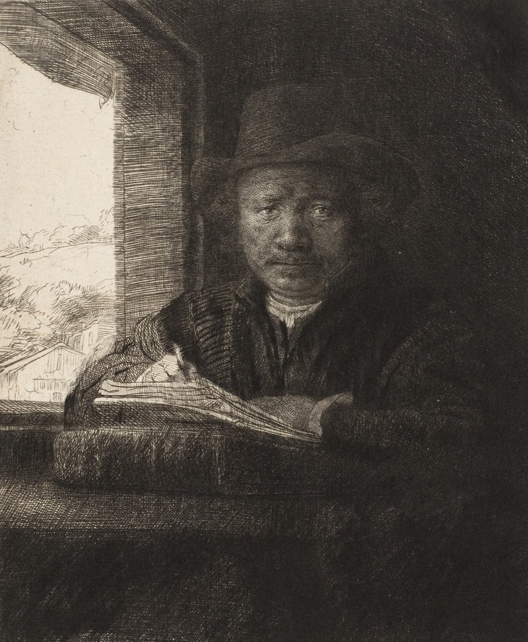 Lept autoportrét v okně, 1648., 1648. od Rembrandt van Rijn