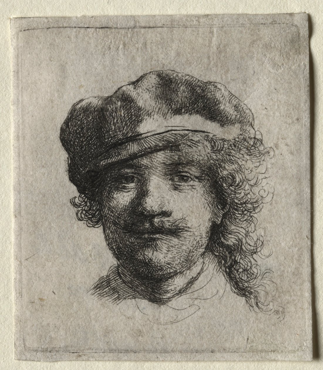 Autoportrét s měkkou čepicí: celý obličej, pouze hlava, c. 1634. od Rembrandt van Rijn