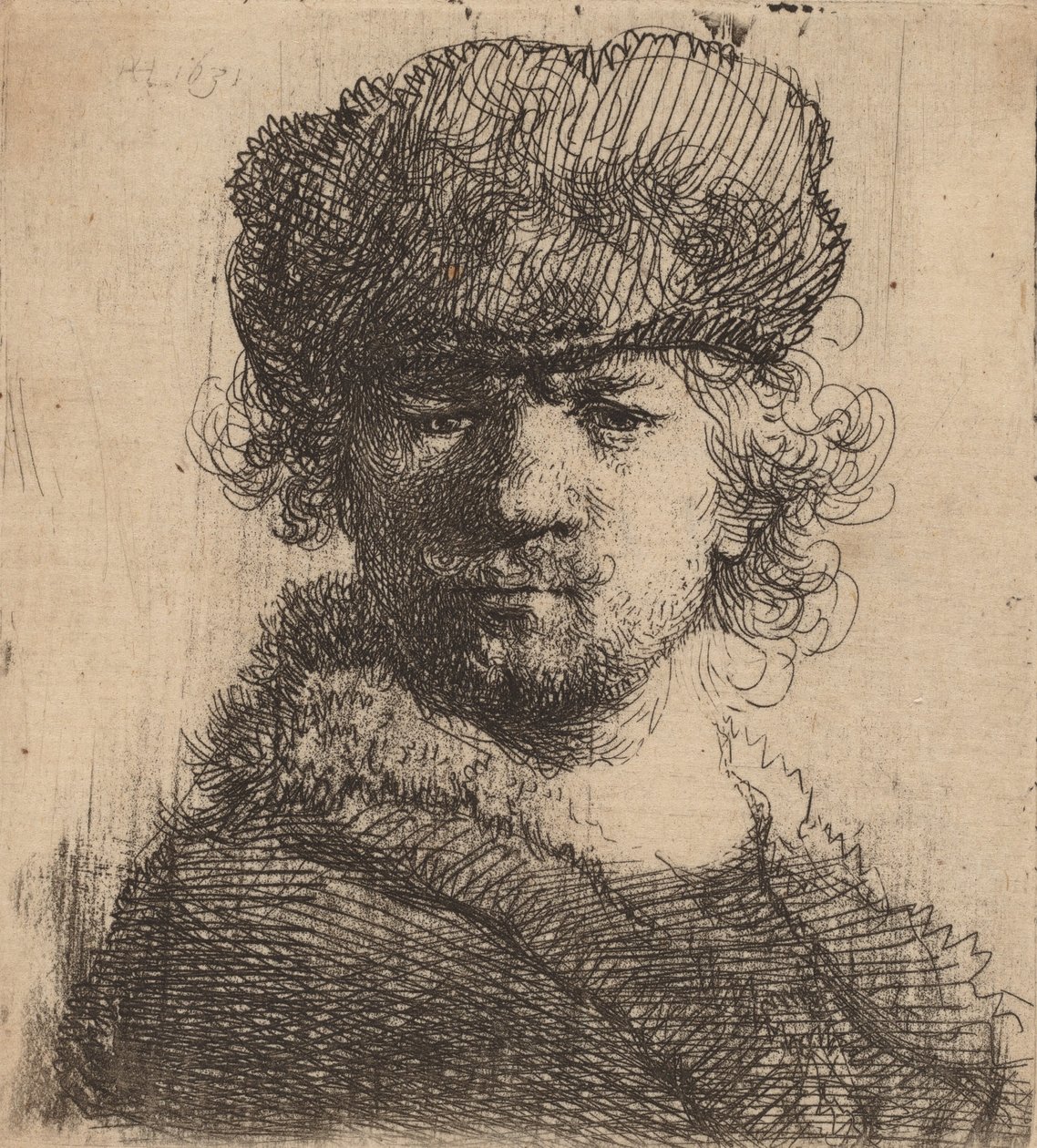 Autoportrét v těžké kožešinové čepici, 1631. od Rembrandt van Rijn