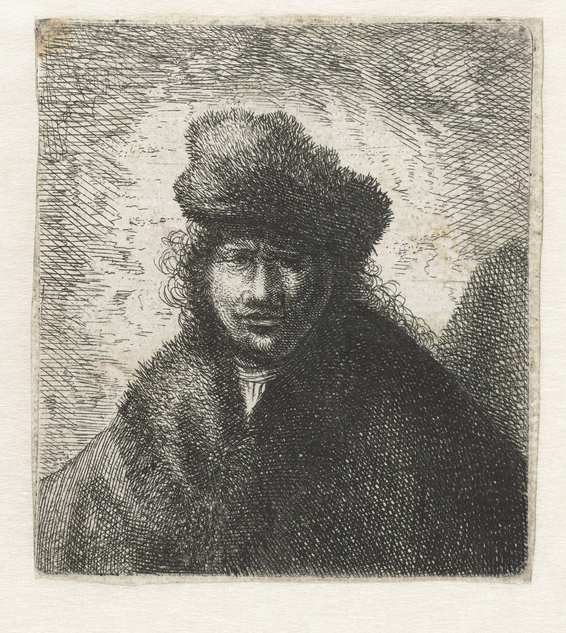 Autoportrét v šikmé kožešinové čepici: Busta, cca 1631. od Rembrandt van Rijn