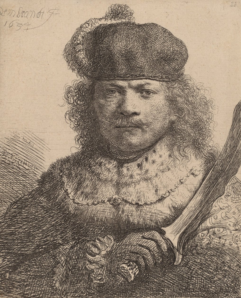Autoportrét se vztyčenou šavlí, 1634. od Rembrandt van Rijn