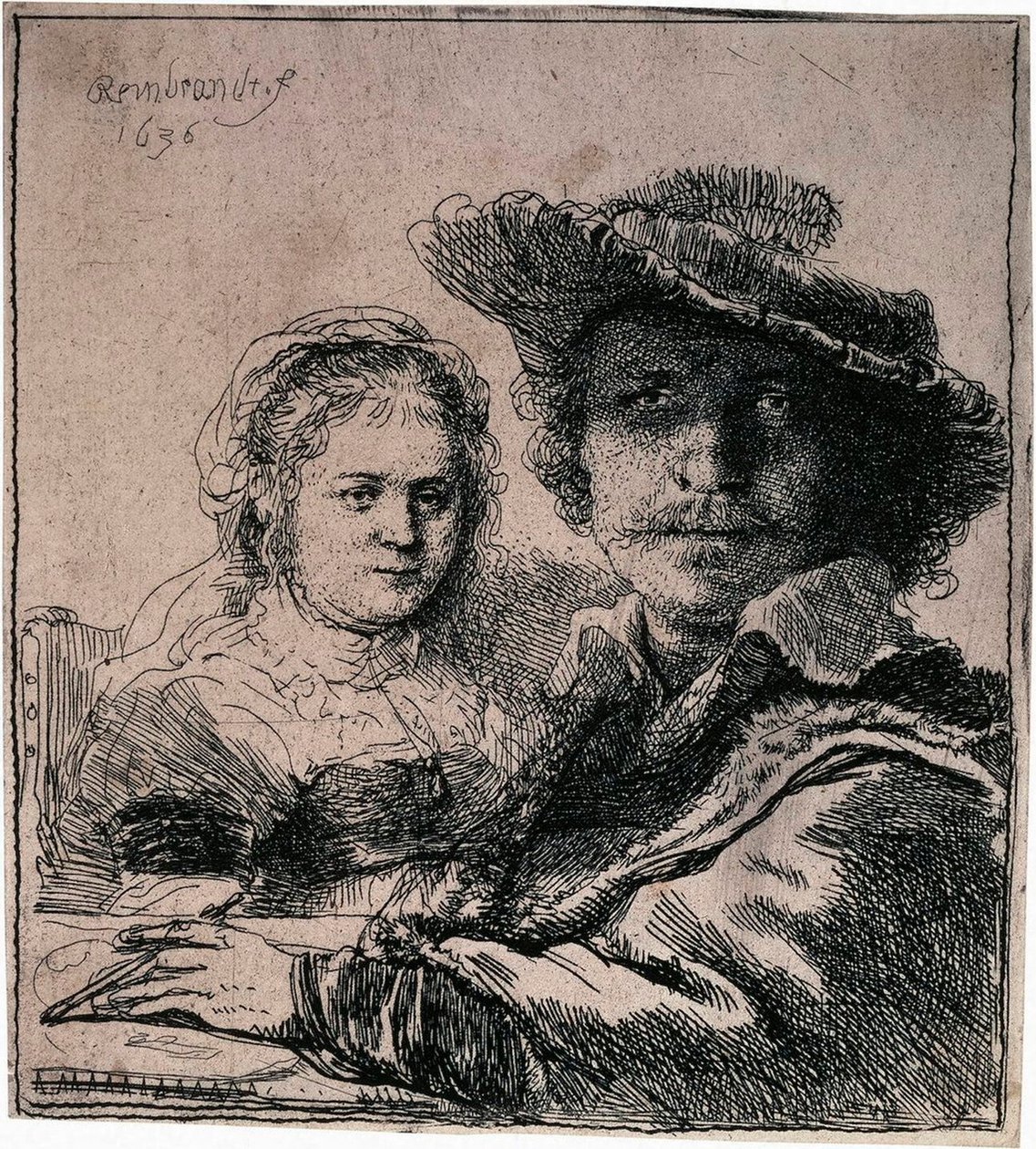 Autoportrét se Saskiou, 1636. od Rembrandt van Rijn