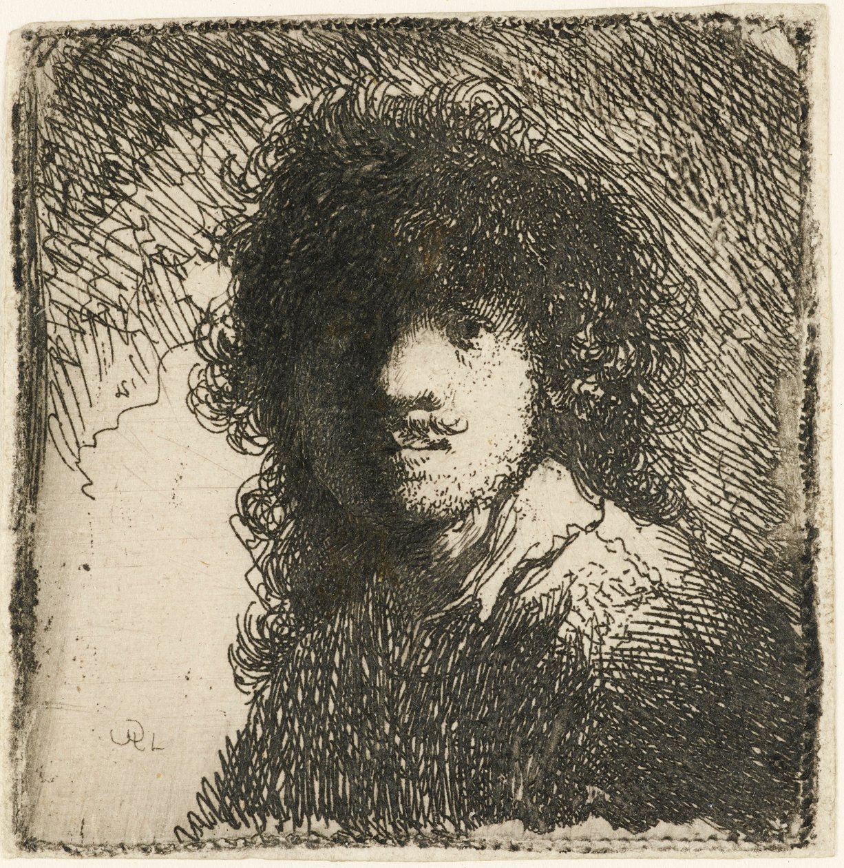 Autoportrét s prostou hlavou: busta, kolem roku 1629. od Rembrandt van Rijn