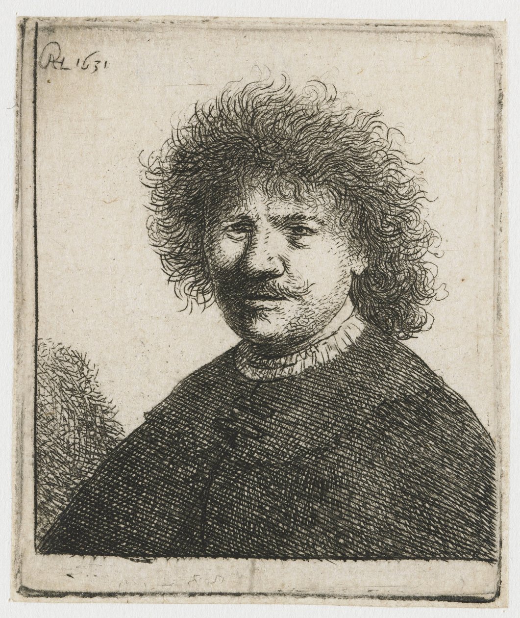 Autoportrét v plášti s padacím límcem: poprsí od Rembrandt van Rijn