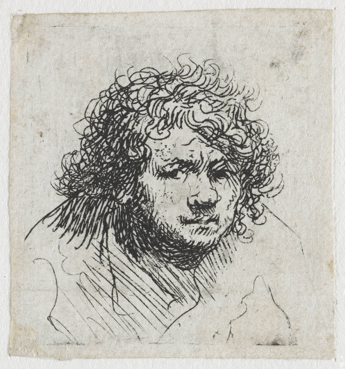 Autoportrét v předklonu: poprsí od Rembrandt van Rijn