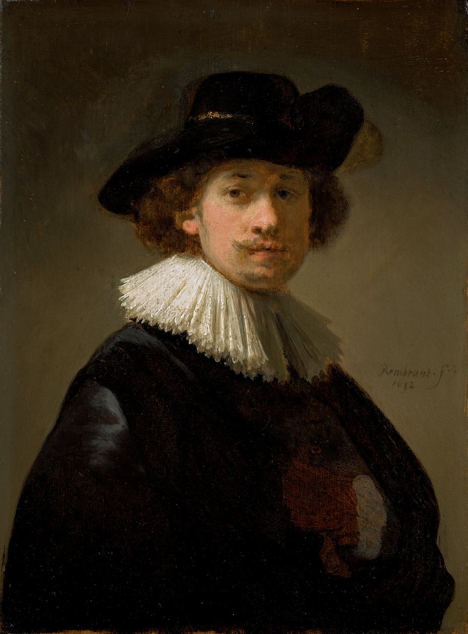 Autoportrét s volánem a černým kloboukem, 1632. od Rembrandt van Rijn