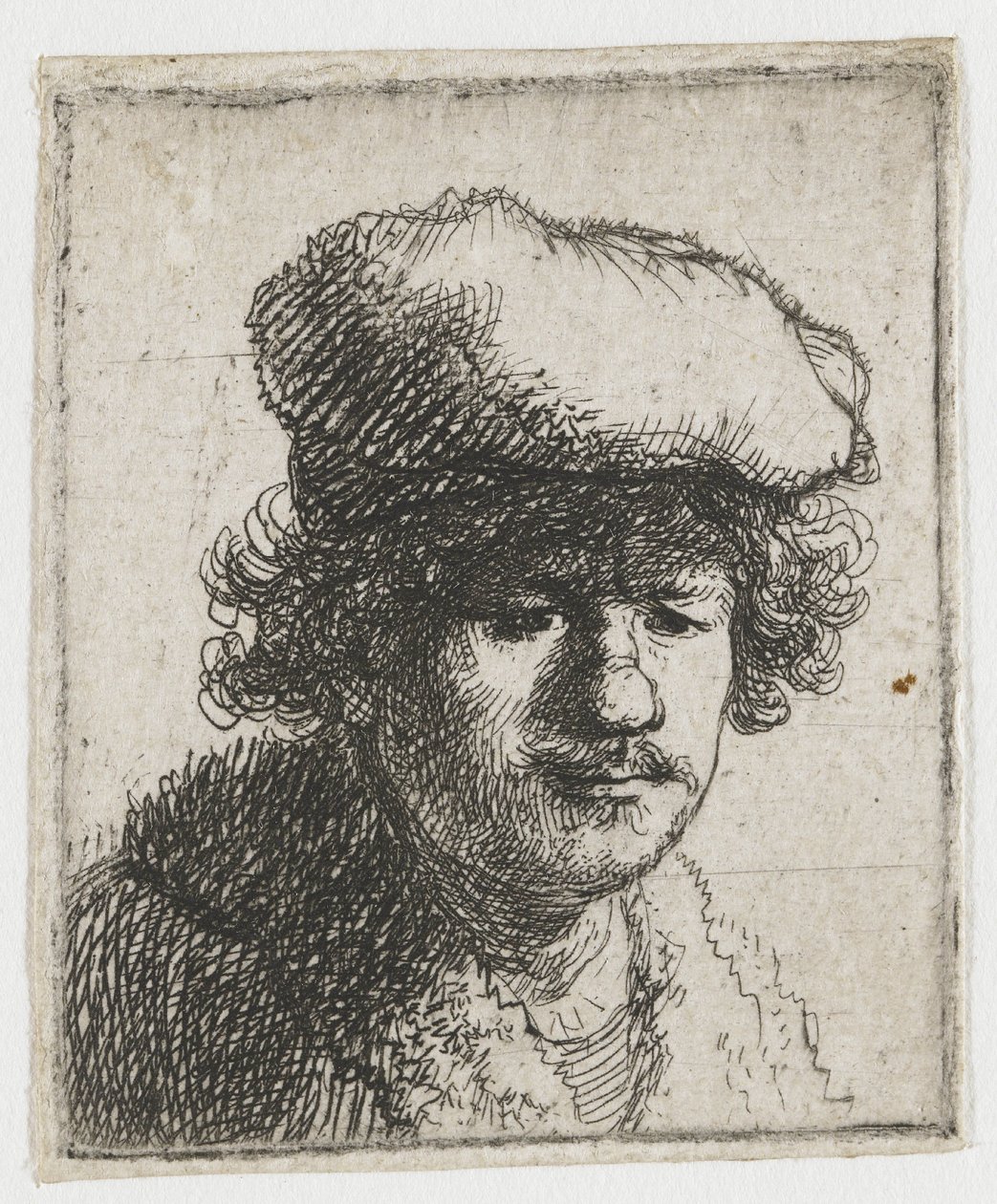 Autoportrét s čepicí nasazenou dopředu od Rembrandt van Rijn