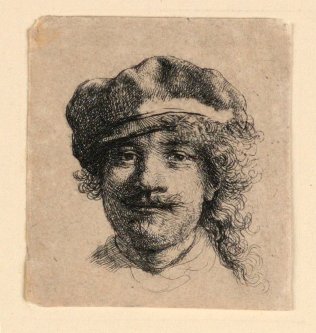 Autoportrét s měkkou čepicí: Celý obličej, pouze hlava od Rembrandt van Rijn