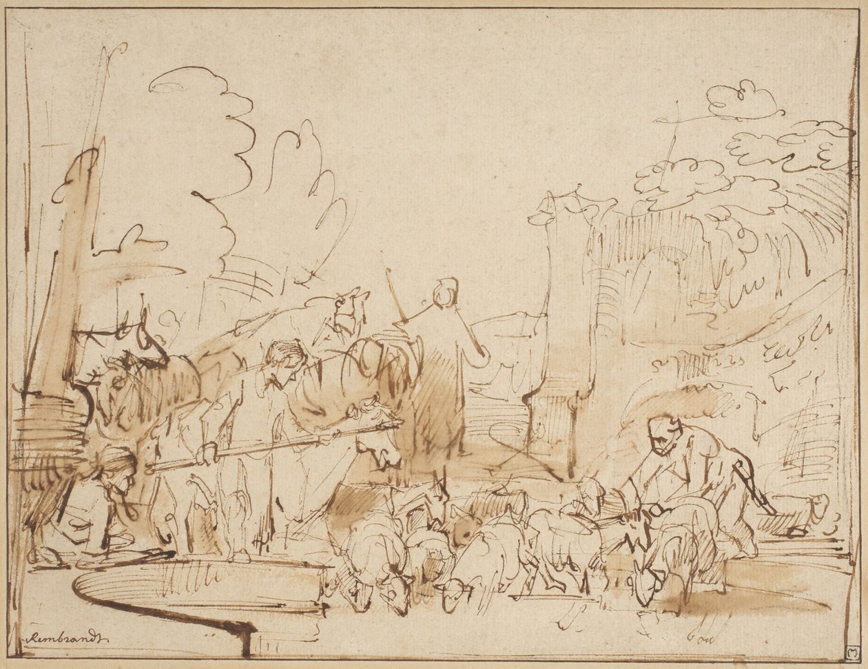 Pastýř a pastevci od Rembrandt van Rijn