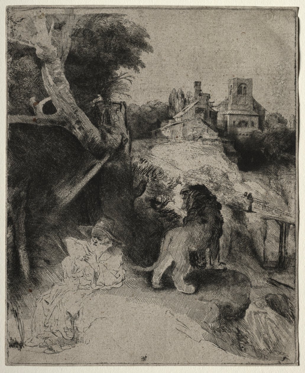 Svatý Jeroným Čtení v italské krajině, c. 1653. od Rembrandt van Rijn