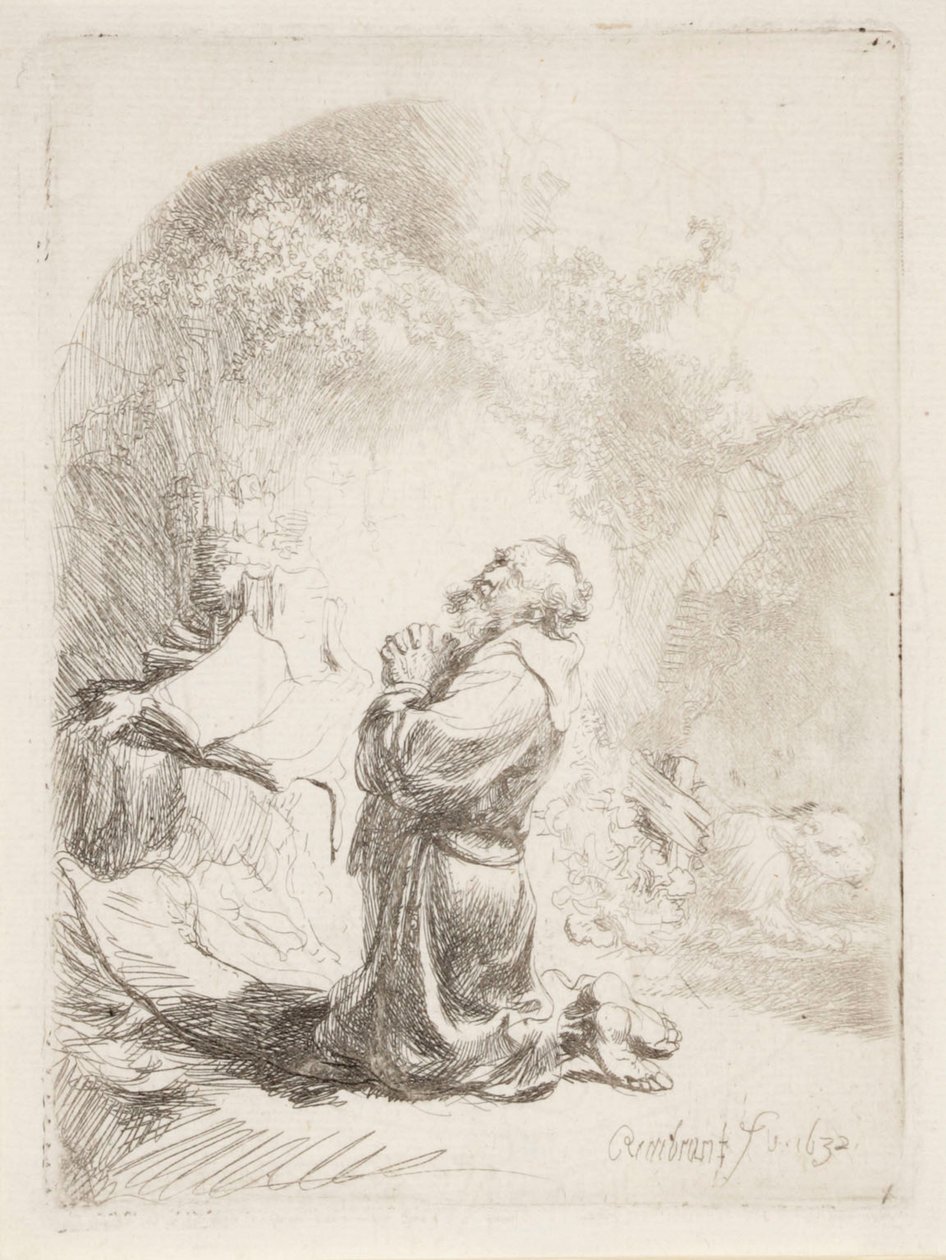 Svatý Jeroným v modlitbě od Rembrandt van Rijn