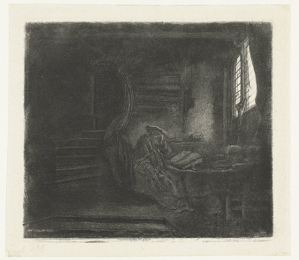 Svatý Jeroným v temné komoře od Rembrandt van Rijn