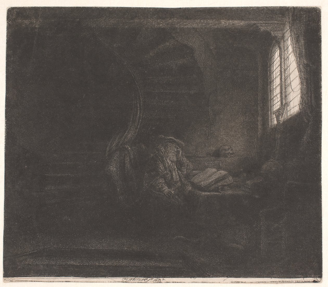 Svatý Jeroným v temné komnatě od Rembrandt van Rijn