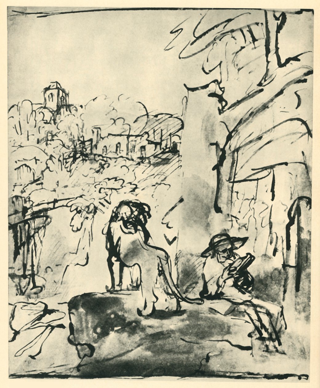 Svatý Jeroným čtení v krajině, 1649, 1943. od Rembrandt van Rijn
