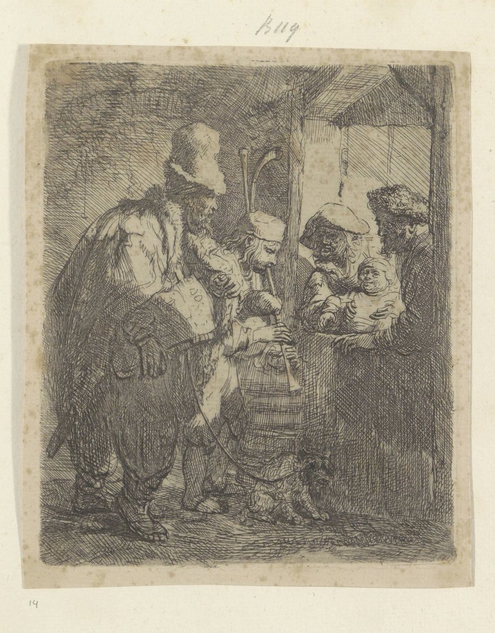 Straatmuzikanten Kolekce osmdesáti pěti původních tisků (název série) od Rembrandt van Rijn