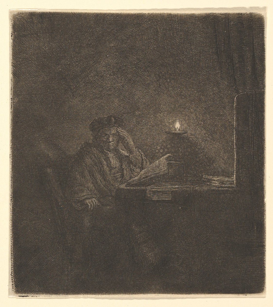 Student u stolu při svíčkách, ca. 1642. od Rembrandt van Rijn