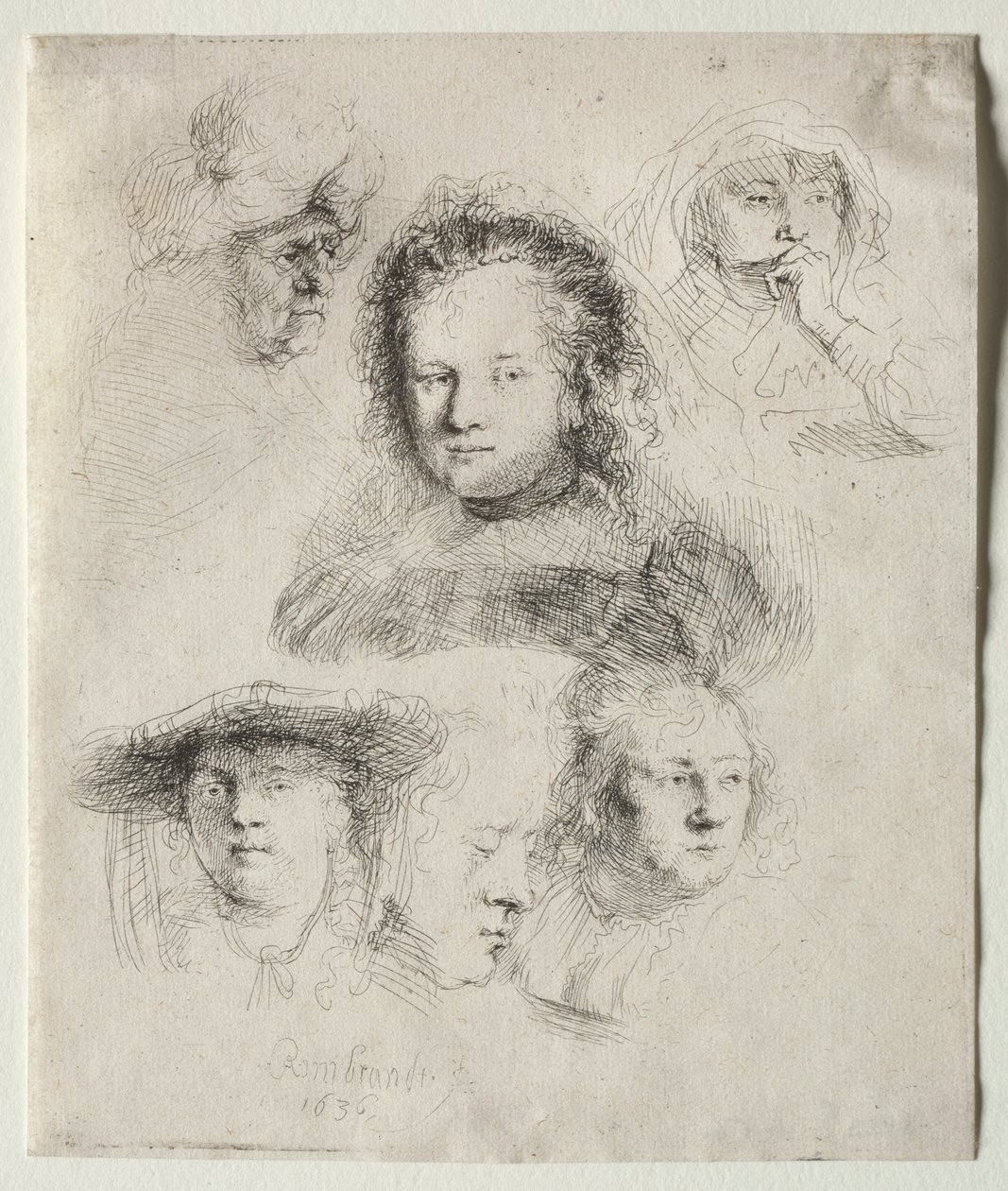 Studie vedoucí Saskia a další od Rembrandt van Rijn
