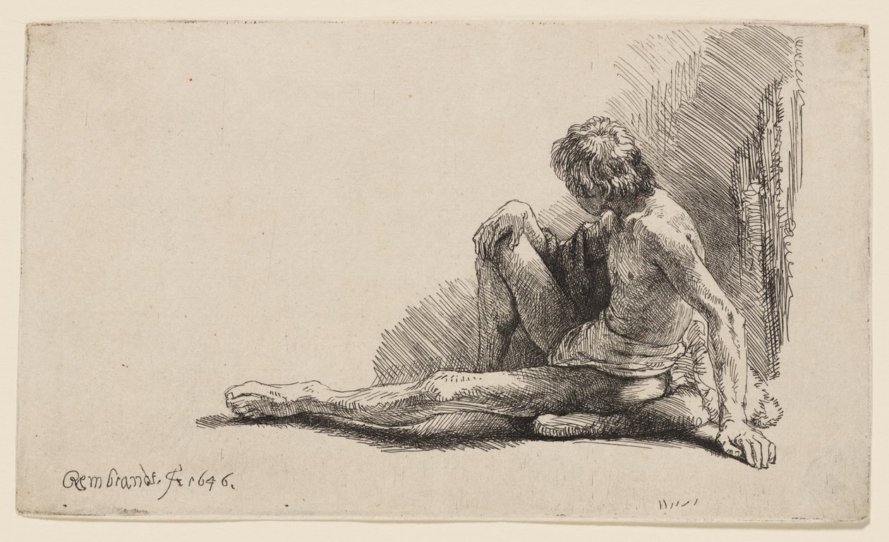 Studie aktu od Rembrandt van Rijn