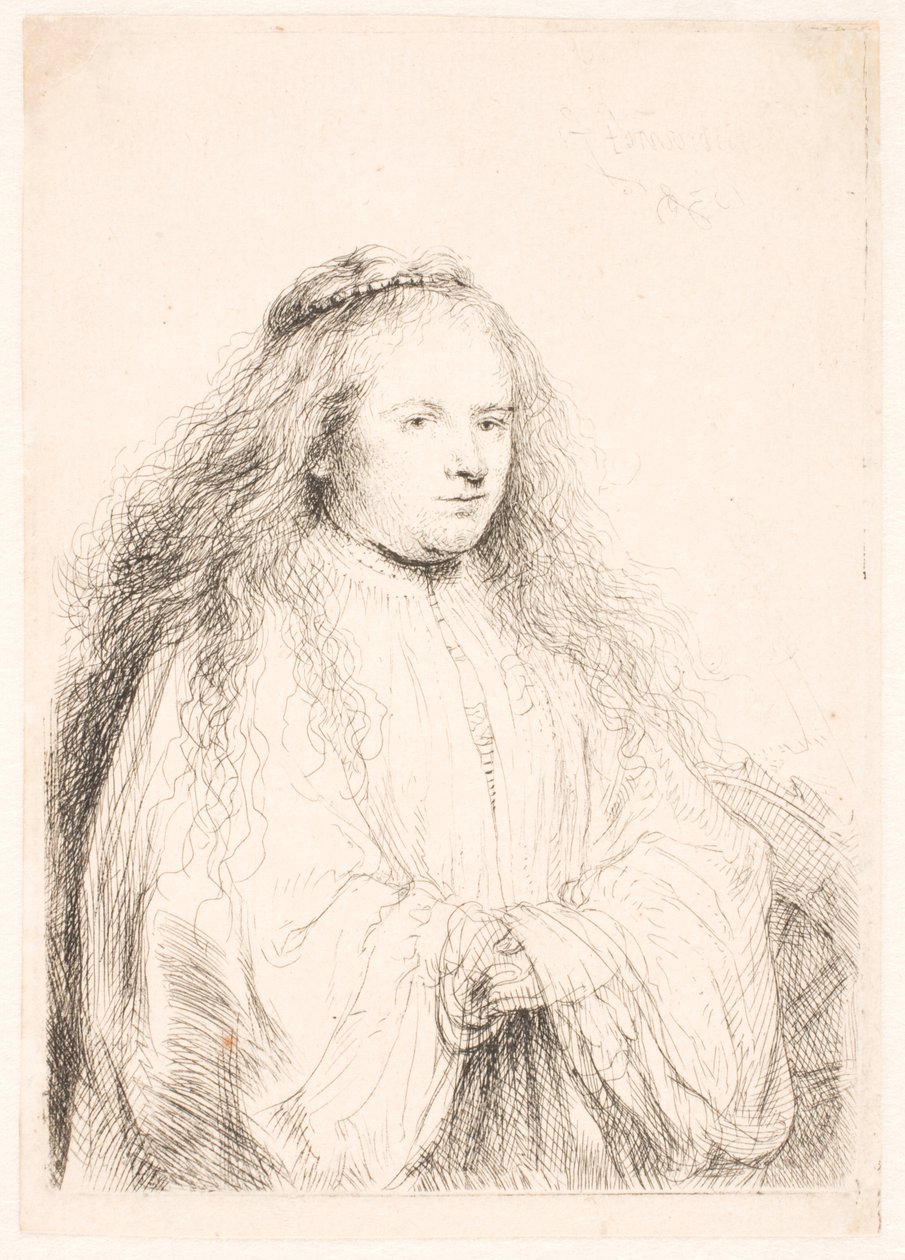 Studie Saskie jako S. Catharine ("malá židovská nevěsta") od Rembrandt van Rijn