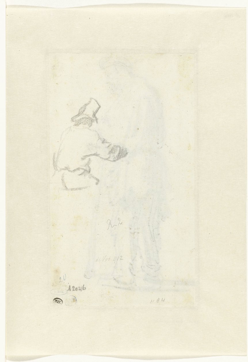 Studie muže, pohled zezadu od Rembrandt van Rijn